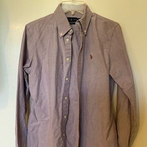 Purple Polo Ralph Lauren Fitted Long Sleeve Shirt